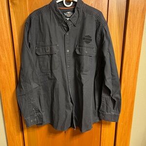 Harley-Davidson Men's Black Long Sleeve Button Down Shirt